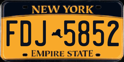 NY license plate FDJ5852