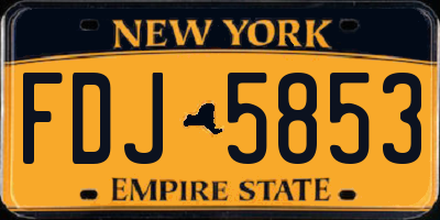 NY license plate FDJ5853