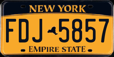 NY license plate FDJ5857
