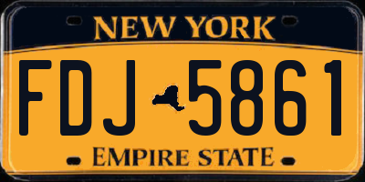 NY license plate FDJ5861