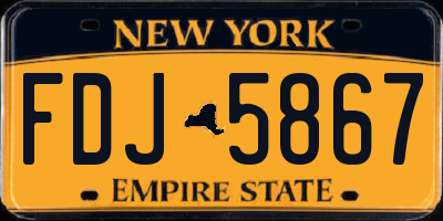 NY license plate FDJ5867