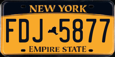 NY license plate FDJ5877
