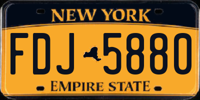 NY license plate FDJ5880