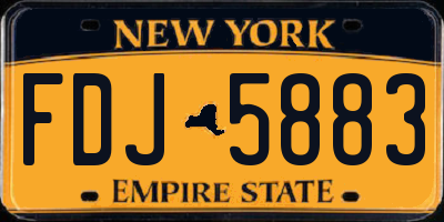 NY license plate FDJ5883