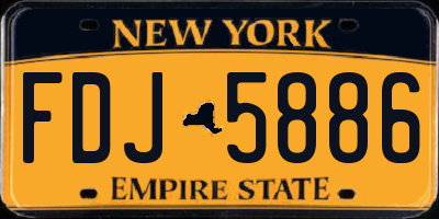 NY license plate FDJ5886
