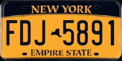 NY license plate FDJ5891