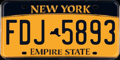 NY license plate FDJ5893