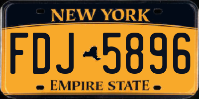 NY license plate FDJ5896