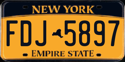 NY license plate FDJ5897