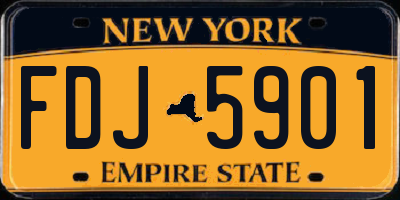 NY license plate FDJ5901
