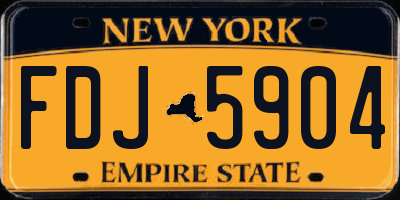 NY license plate FDJ5904