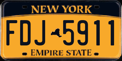 NY license plate FDJ5911