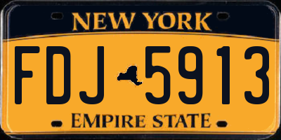 NY license plate FDJ5913