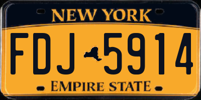 NY license plate FDJ5914