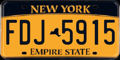 NY license plate FDJ5915