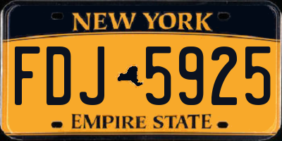 NY license plate FDJ5925