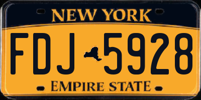 NY license plate FDJ5928