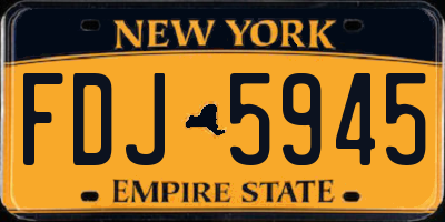 NY license plate FDJ5945