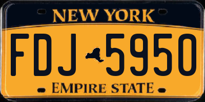 NY license plate FDJ5950