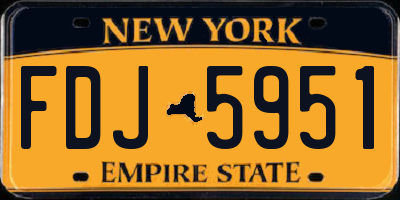NY license plate FDJ5951