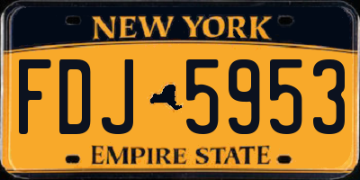 NY license plate FDJ5953
