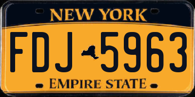 NY license plate FDJ5963