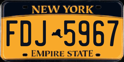 NY license plate FDJ5967