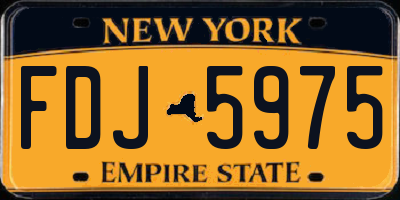 NY license plate FDJ5975
