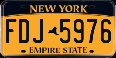 NY license plate FDJ5976