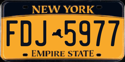 NY license plate FDJ5977