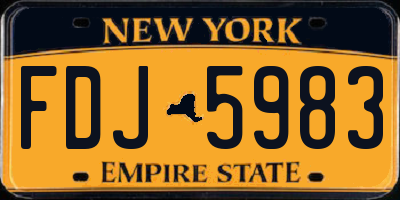 NY license plate FDJ5983