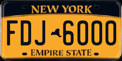 NY license plate FDJ6000