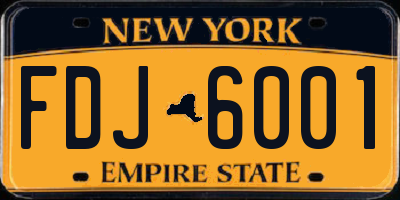 NY license plate FDJ6001