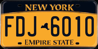 NY license plate FDJ6010