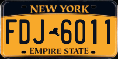 NY license plate FDJ6011