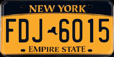 NY license plate FDJ6015