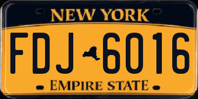 NY license plate FDJ6016