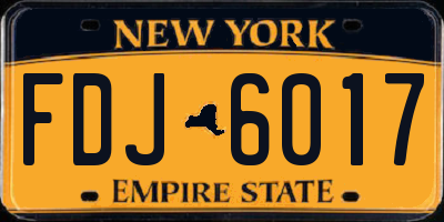 NY license plate FDJ6017