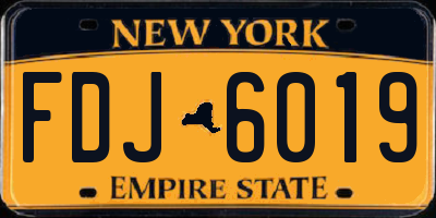 NY license plate FDJ6019