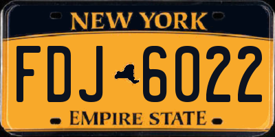 NY license plate FDJ6022