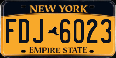 NY license plate FDJ6023