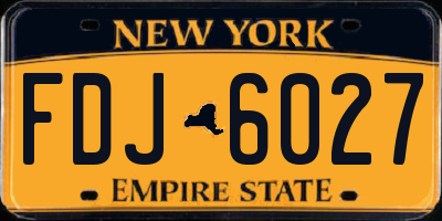 NY license plate FDJ6027