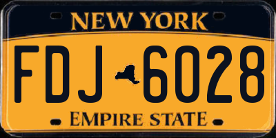 NY license plate FDJ6028