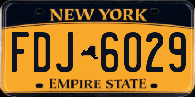 NY license plate FDJ6029