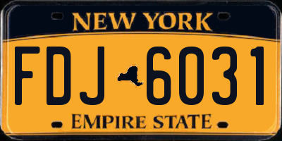 NY license plate FDJ6031