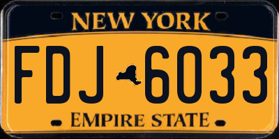 NY license plate FDJ6033