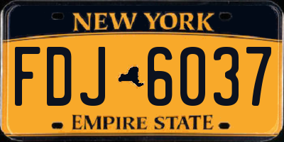 NY license plate FDJ6037