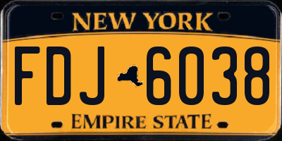 NY license plate FDJ6038