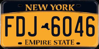 NY license plate FDJ6046