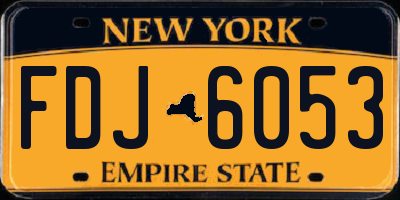 NY license plate FDJ6053